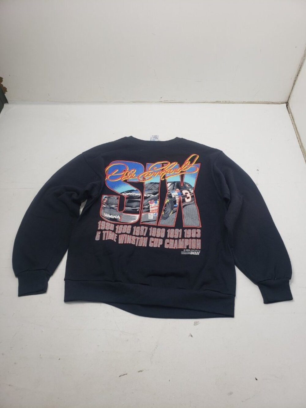 Vintage 1993 Dale Earnhardt SIX Time Winston Cup Champion Sweatshirt Black XL